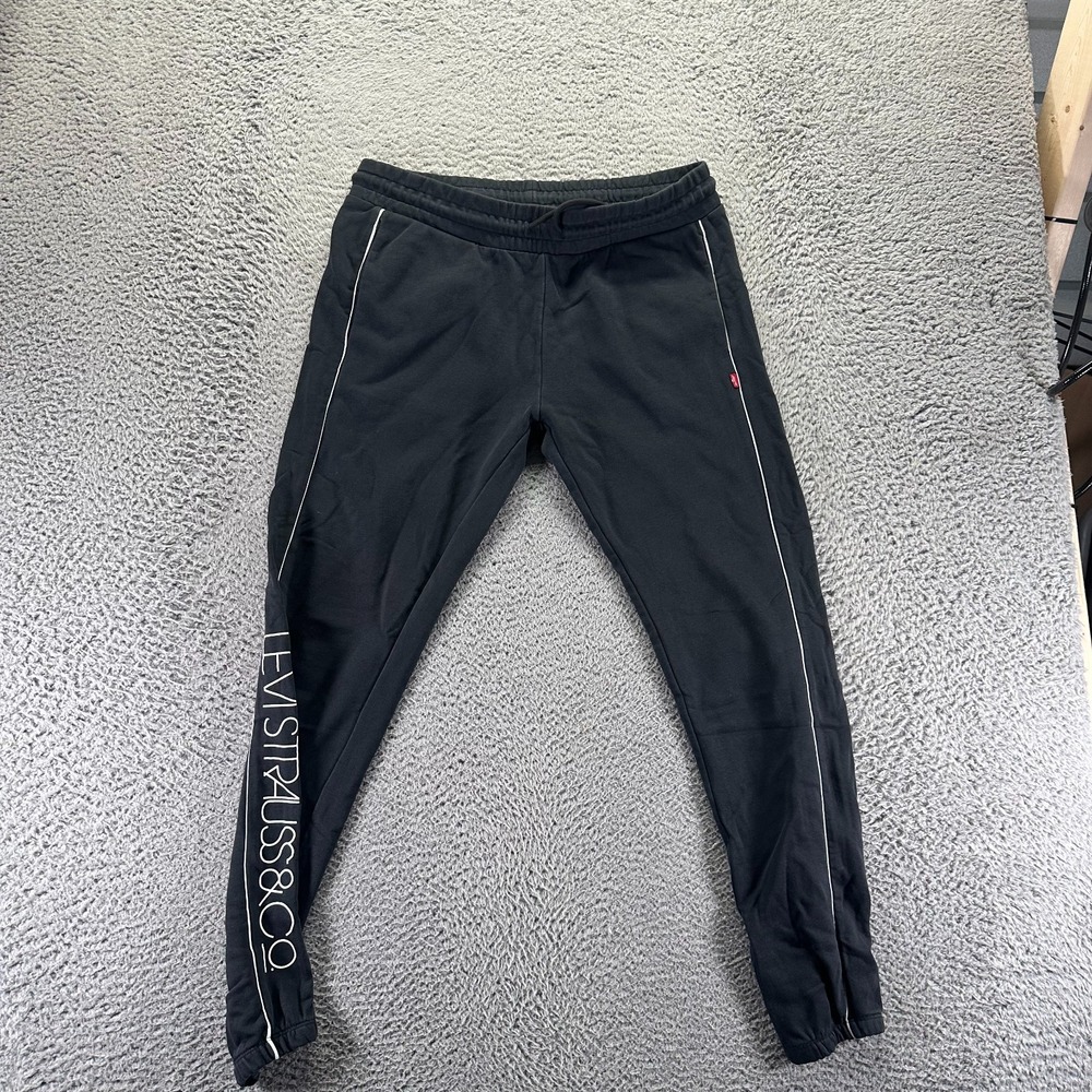 Levi's Pant Mens 34x31 Black Cotton Jogger Tapered Leg Activewear Running Sports